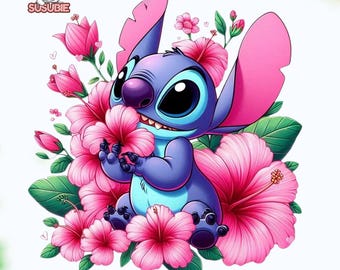 Stitch PNG, Cute Stitch Cartoon Clipart, Blue Alien Character Illustration