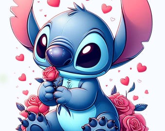 Stitch PNG, Cute Stitch Cartoon Clipart, Blue Alien Character Illustration