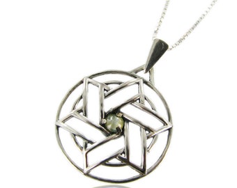 Guardia Celestial: Colgante de collar Magen David de crisoberilo ojo de gato - envío gratuito
