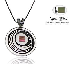 Maria and baby Jesus Nano Bible (NEW TESTAMENT) Necklaces jewelry silver 925 - free shipping