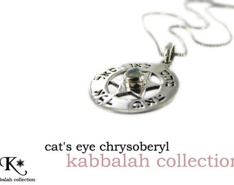 Kabbalah pendant inscribed with five of God's 72 names