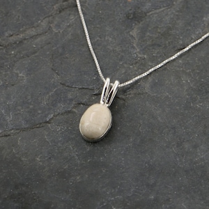 Holy Land Essence: Minimalist Simple Jerusalem Stone Silver Necklace - free shipping