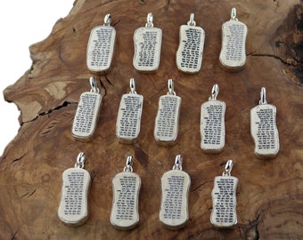 Free shape handmade 72 Names of God on Jerusalem stone silver - free shipping