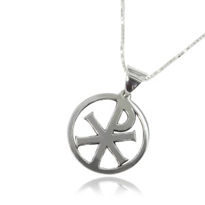 Sigillo Storico: collana pendente chi rho in argento 925 - spedizione gratuita