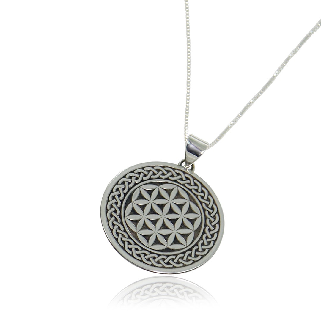 Ancient Geometry Mosaic- Flower of Life Pendant Silver 925 