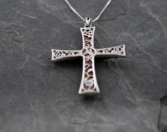 Ciondolo Croce Di Gerusalemme In Argento 925 Con Vetro Romano Antico - David Shamay Jewelry