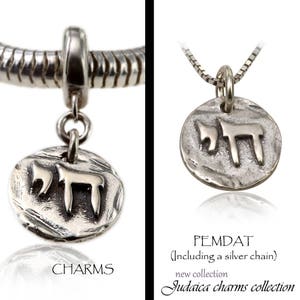 Spirit of Life: Chai - The Hebrew word for &quot;Life&quot; = חי Sterling Silver Charm or pendant