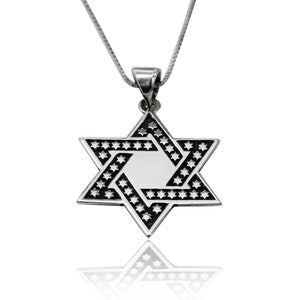 Star of David Sterling Silver silver 925 necklace pendant - free shipping