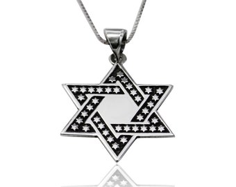 Star of David Sterling Silver silver 925 necklace pendant - free shipping