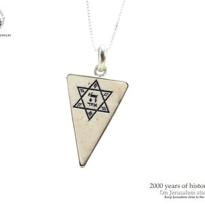 Star of David One God (SHEMA ISRAEL) ה&#39; אחד on Jerusalem stone silver necklace pendant - free shipping