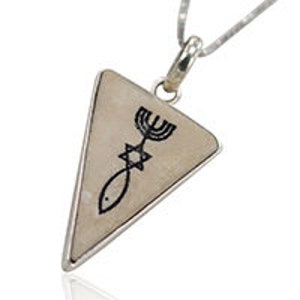 Unity Emblem: Messianic Seal  Jerusalem stone pendant - free shipping