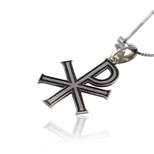 Sigillo Storico: collana pendente chi rho in argento 925 - spedizione gratuita