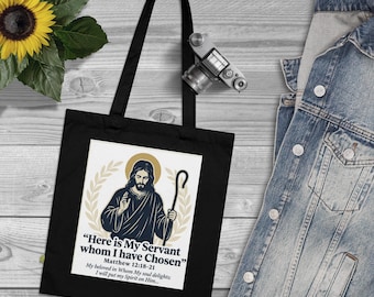 Bolso de tela con ilustración de San Patricio / Cita religiosa, motivo celta