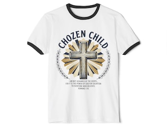 Camiseta con estampado de cruz de ChoZen Child / Tipografía de fe cristiana, corona de laurel