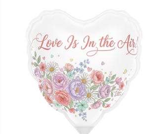 Globo floral con forma de corazón para San Valentín, cumpleaños y aniversarios: El amor está en el aire.