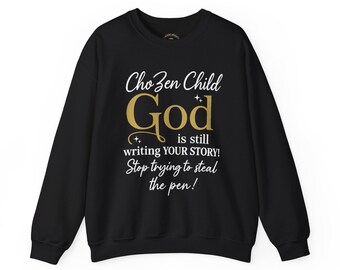 Sudadera con cuello redondo religiosa de ingenio rápido ChoZen Child / Tipografía fiel