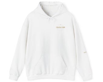 Sudadera con capucha con letra de Choker Child / Sudadera blanca de The Broodtiders