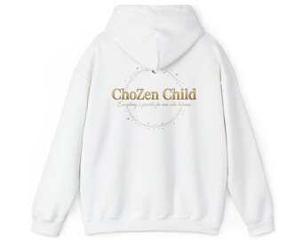 Sudadera con capucha con el logotipo del texto infantil de ChoZen / diseño espiritual minimalista