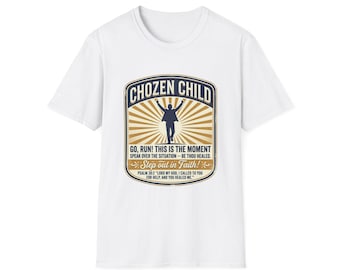 Camiseta gráfica "Da un paso al frente con fe" / Silueta inspiradora para corredores, diseño retro con efecto de rayos de sol.