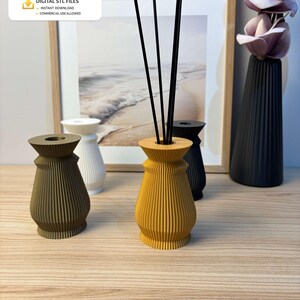 STL-Datei für Duftstäbchenhalter – Geripptes Design, 3D-druckbare Wohndekoration