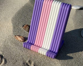 Phone Stand STL Design | Modern Ribbed Desk Dock | Digital Download