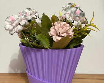 Ribbed Flower Pot STL | Stylish Modern Decorative Planter