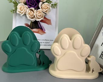 Paw Print Business Card Holder STL | 3D Printable Desk Organizer | Digital Download