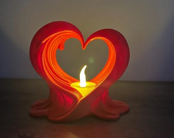 Flowing Heart LED Candle Holder | Romantic Valentine Home Decor | Valentine gift