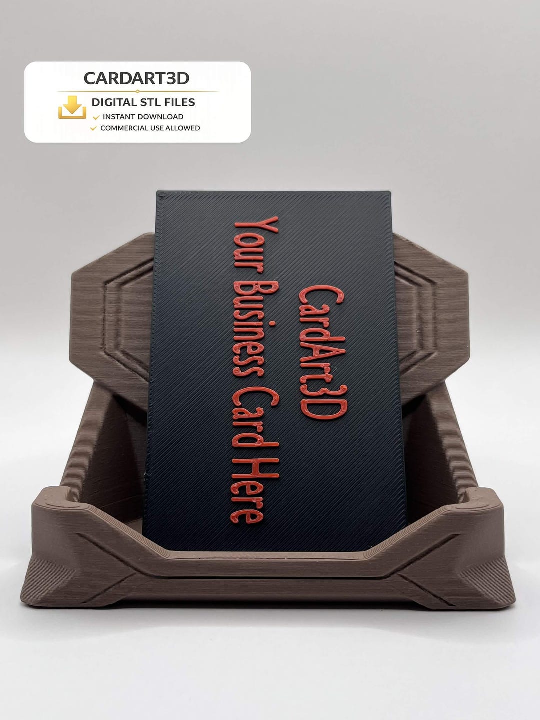 Modern Business Card Holder STL | Minimal Desk Card Display for Office ...