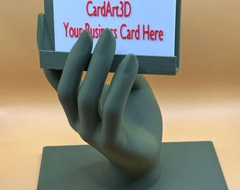 Portatarjetas de presentación de mano STL / Exhibidor de tarjetas de escritorio moderno / Decoración de oficina imprimible en 3D