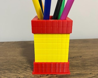 ColorBlock Pro – Organizador de Mesa Modular STL | Porta-Canetas Imprimível em 3D | Organizador de Escritório Moderno