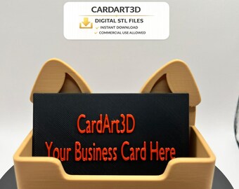Dog Business Card Holder STL – Ear Silhouette Design