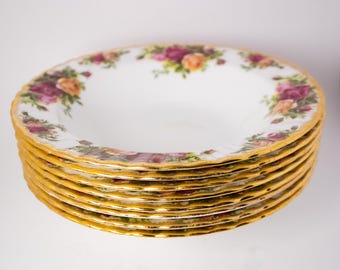 Vintage Royal Albert Old Country Roses Bowl,  English Bone China Floral Dish