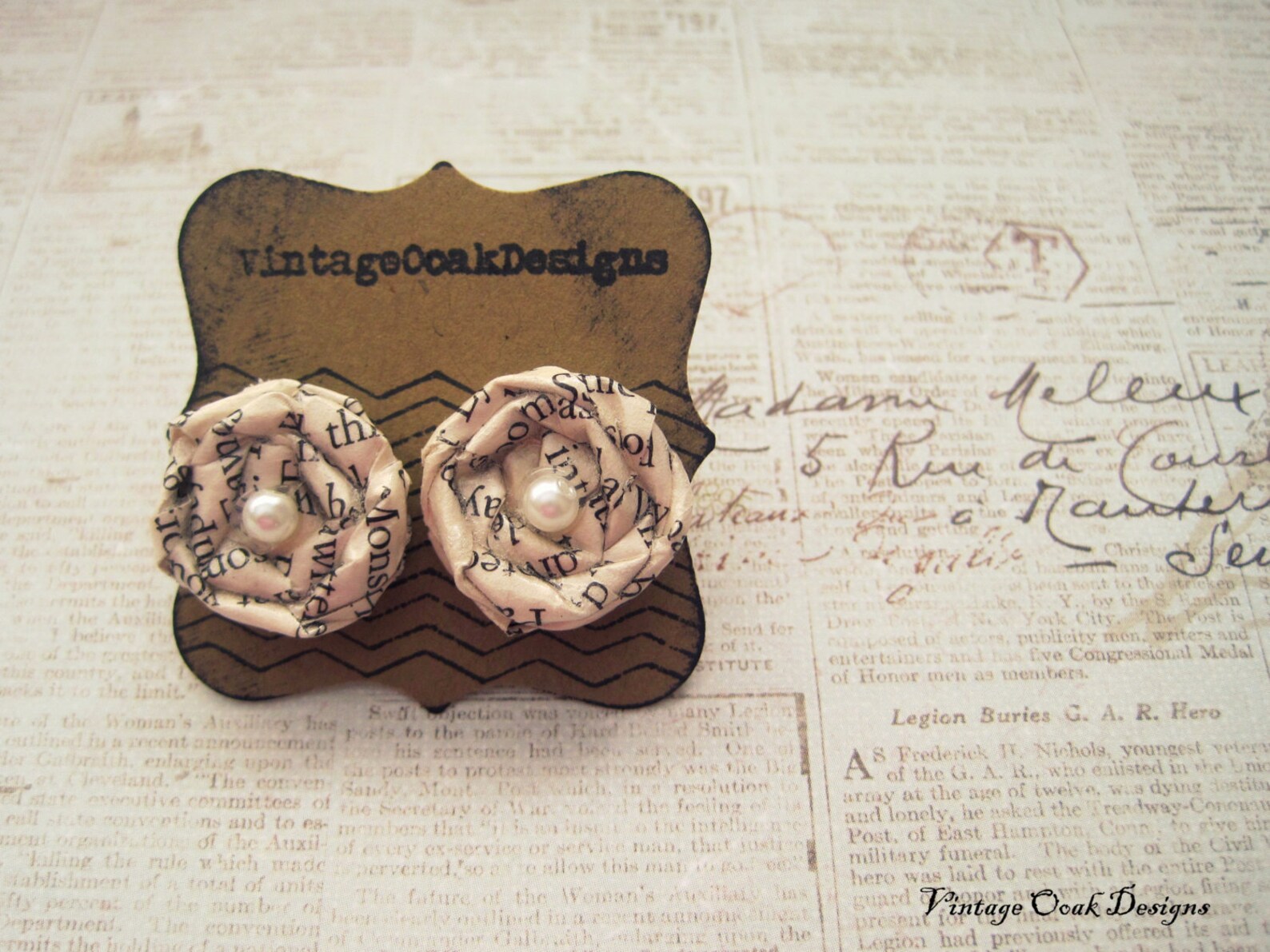 Ch.5 Vintage Paper EarringsPaper Earrings Vintage Paper Etsy
