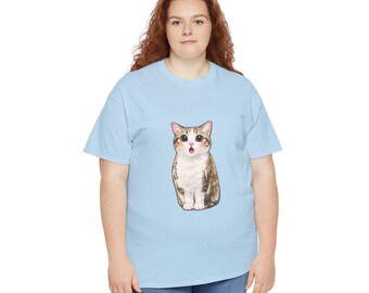 Maglietta con illustrazione disegnata a mano di gufo e gatto ad acquerello, maglietta "Sorpreso amante degli animali"