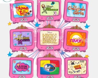 Paquete de imágenes PNG de Princesa Rosa de Disney Channel - Diseño de sublimación de Hannah Montana, Lizzie McGuire y High School Musical