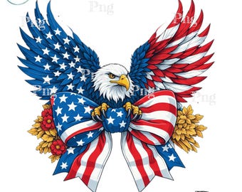 American Eagle PNG: patriottische boog vlag vleugels sublimatie ontwerp 4 juli