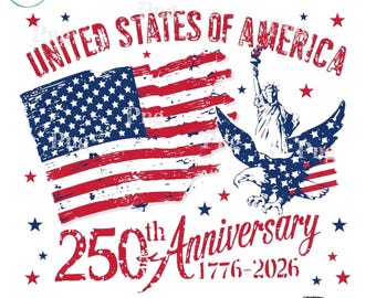 250e verjaardag van de Verenigde Staten van Amerika, png-bestand: patriottische sublimatieontwerp met Eagle Liberty-vlag