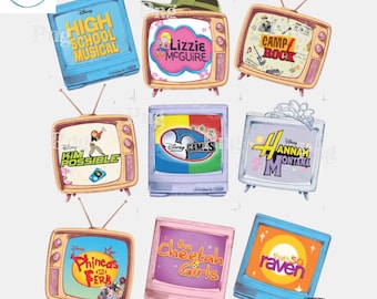 Paquete de imágenes PNG retro de Disney Channel - High School Musical, Lizzie McGuire, Hannah Montana (diseño de sublimación)