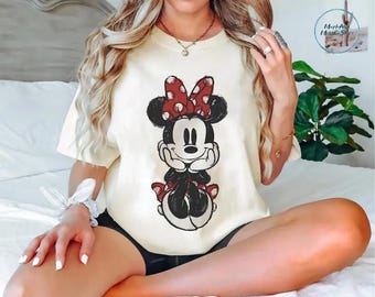 Disney Classic Minnie Mouse Shirt Retro Minnie T-Shirt for Disneyland Trip, Disneyland Holiday Family Matching Shirt, Disney Minnie Gift Tee