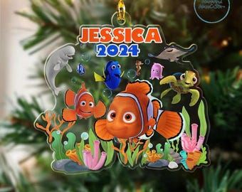 Personalized Finding Nemo Christmas Ornament, Nemo Movie Character Customized 2024 Christmas Tree Decor, Fish And Friend Xmas Gift For Kid