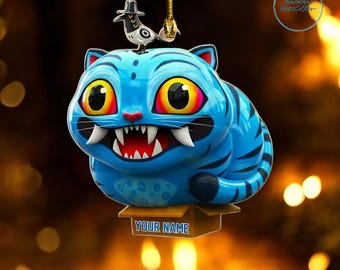 Adorno navideño personalizado con nombre de K-pop Demon Hunter, Adorno Derpy de K-pop Demon Hunter, Adorno navideño personalizado de KPDH, Adorno de Huntrix