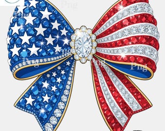 Amerikaanse vlag strik, png PNGEgg - 4 juli strass strik rood wit blauwe diamant sublimatieontwerp