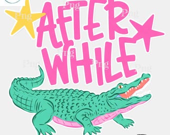 Después de un rato Cocodrilo PNG - Diseño de sublimación de caimán coqueto rosa