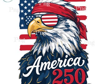 America 250 Eagle PNG: patriottische zeearend bandana vlag sublimatieontwerp