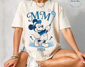 Mickey Mouse Golf Shirt Mickey 1928 Golfing T Shirt Golf Tournament Tee Dad Golf Club Disneyland Family Trip