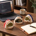Shark Ashtray, Cute Ceramic Ash Tray, Windproof Cigarette Holder, Cartoon Shark Decor, Gift for Dad, Unique Accessory for Home Office Desk