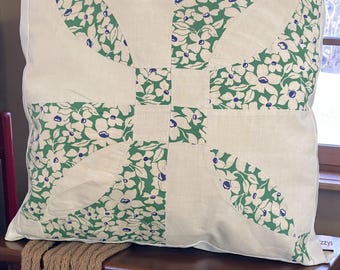 Oreiller de couette floral vintage | Décoration de maison de campagne faite main de 16 po.