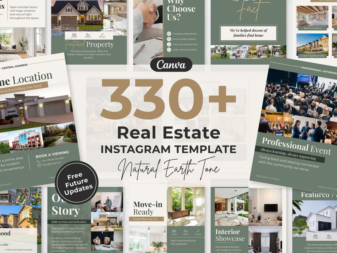 330+ Earth Tone Instagram Templates for Real Estate | Realtor Canva ...
