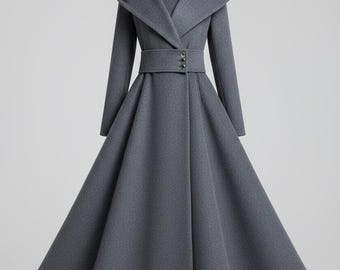 Langer Wollmantel mit Kapuze | Elegante Winter Oberbekleidung